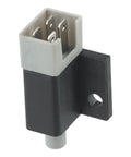 Black and gray plunger safety switch for Cadet mowers, showing metal connectors and mounting hole