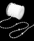 Vertical Bead Cord For Blinds And Curtains, smooth beaded chain spool, 10m length for roller blind fittings, white iron and POM material
