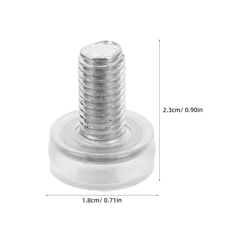 Adjustable Screw On Furniture Leveling Feet 20 Pack With Non Slip PVC Pads For Desk, Table, Chair And Cabinet Legs, Silver Finish, Smooth Surface, Balance Adjustment For Floor Protection And Noise Reduction, 2.3cm x 1.8cm