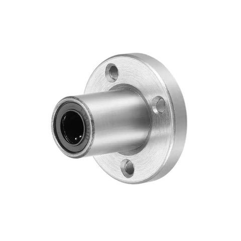 LM8UU Round Flange Linear Ball Bearing Bushing 8 mm Bore Shop Grade Chrome Steel with smooth glide and durable design.