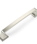 30 Pack Brushed Satin Nickel Cabinet Handles For Kitchen And Bath, 5 Inch Hole Center Zinc Alloy Pulls For Drawers And Dressers, angled view