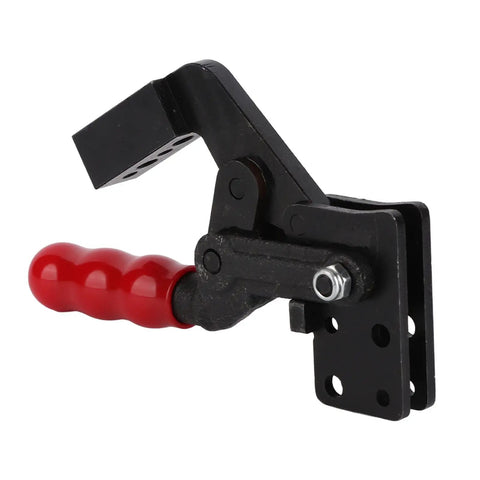 Heavy Duty Toggle Clamp With 250kg Clamping Force Built From High Carbon Steel For Rock Solid Latching And Ultimate Workhorse Power On Your DIY Shop Table Or Garage Assembly Line, red handle