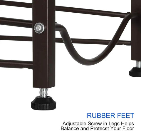 Close-up of rubber feet on Heavy Duty 4 Tier 5 Gallon Water Jug Rack Stand for Home Office Pantry Steel Water Bottle Holder.