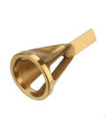 Gold chamfering tool for burr removal, compatible with standard electric drills and ideal for metalwork tasks.