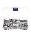 Top Grade 200 Pack Non Insulated Butt Splice Connectors Tinned Copper Crimp Terminals Assorted Wire Kit For 22-18 16-14 And 12-10 Awg Heavy Duty Electrical Splicing That Works Wicked Well in assorted storage case