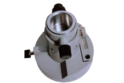 Top view of Laser Plummet Tribrach Adapter For Surveying And Leveling With 3 Prong Forced Centering, showing center hole and level.