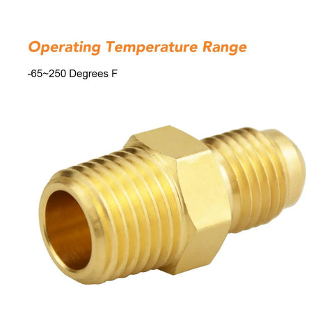 Six Pack Brass Half Union Coupler Adapter For Plumbing And Gas Lines One Quarter Inch Flare To One Quarter Inch NPT Male Nipple