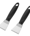 Stainless Steel 3D Printer Scraper Tool With Large Head For Resin Removal And Model Stripping, showing two pack with durable handles and polished metal spatula.