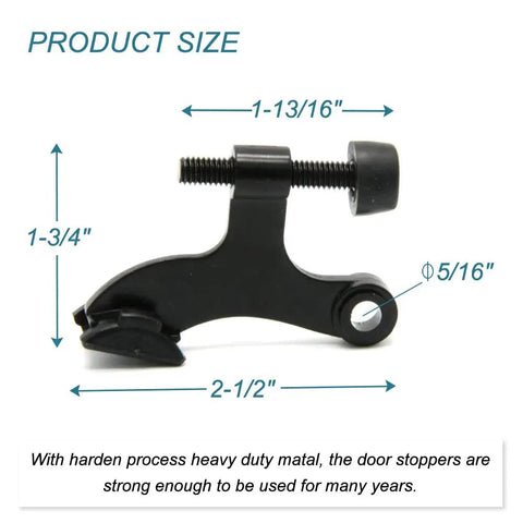 24 Pack Heavy Duty Hinge Pin Door Stops With Thick Rubber Bumpers Adjustable Zinc Alloy Wall Guards, measuring 1-13/16" wide.