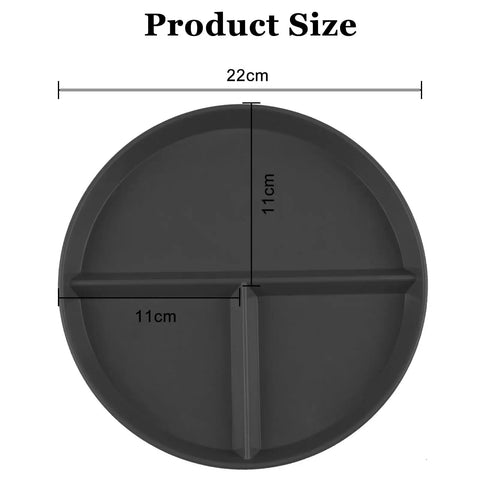 Portion Control 2 Pack 9 Inch Unbreakable Divided Plates With 3 Compartments For Easy Weight Loss And Balanced Meals