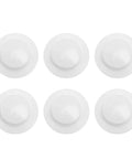 Set of six Jauarta Plastic Bathtub Drain Stoppers, Effective Hair Trap, round white plastic design for standard drains.