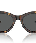 Front view of Wayfarer Style Sunglasses With Havana Frame And Dark Grey Lenses 51mm Classic Metal Front Rivets 100 Percent UV Protection