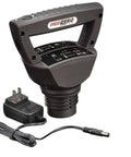 Rechargeable Garden Sprayer Pump Head And Charger Only For Lawn And Garden Use 24 Gallons Per Charge Works With Fertilizers And Weed Killers Safe High Quality Pump With Pressure Relief Valve Ideal For Do It Yourself Yard Spraying, showing black pump with charger