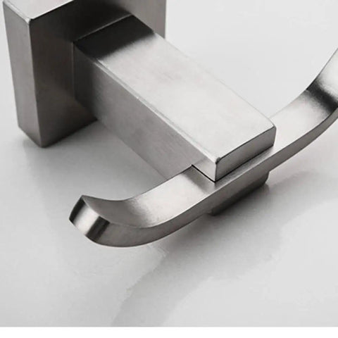 Top Shelf Brushed Stainless Steel Double Towel Hooks For Your Bathroom Refresh Slick Wall Mount Hardware With Hidden Backplates Easy No Sweat Install Grab This Solid Set Of Four Now