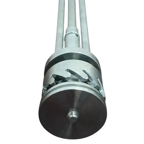 Straight Up Heavy Duty French Cruller Plunger Extruder For Commercial Donut Fryers And Bakery Hopper Machines close-up view of stainless steel press plate