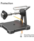 Heavy Duty Reel Stand Dispenser For Solder Wire Spools And Magnet Wire Rolls Aluminum Desktop Or Wall Mount Holder Bracket with ESD protection