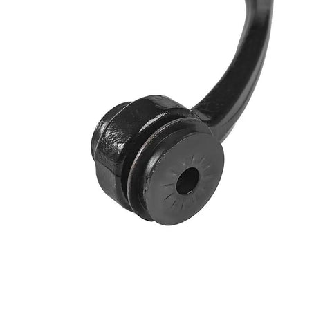 Beefy Front Upper Control Arms With Ball Joints Kit For GM Trucks And SUVs 07 To 16 Silverado 1500 Tahoe Suburban 1500 Avalanche 07 To 15 Sierra 1500 Yukon 07 To 14 Escalade Two Piece Left Right black steel upper control arm ball joint close-up