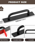 Adhesive Cabinet Handles 5.83 Inch 2 Pack Push Pull No Drill Installation for Kitchen Cabinets and Sliding Doors, matte black and silver finish, zinc alloy.