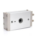 Industrial Grade Tough As Nails Pneumatic Rotary Actuator With Slick Air Gripper Assembly Precision Table Cylinder MSQB10R MSQA10R side view with ports