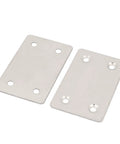 Heavy Duty Metal Mending Plates Four Hole Flat Repair Pads Built Tough Top Notch Silver Finish For Heavy Diy Home Upgrades And Zero Hassle Hardware Work 100 Pack - two flat steel repair pads with four holes.