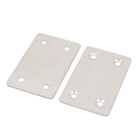 Heavy Duty Metal Mending Plates Four Hole Flat Repair Pads Built Tough Top Notch Silver Finish For Heavy Diy Home Upgrades And Zero Hassle Hardware Work 100 Pack - two flat steel repair pads with four holes.