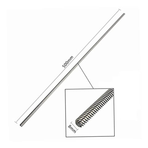 500mm Lead Screw Kit For 3D Printers With Nuts Coupling And Ball Bearing No Fuss Easy To Install Smooth Performance Silver Alloy Rod