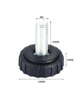 Screw On Furniture Glide Leveling Foot Set For Tables And Desks Beefy Adjustable Diameter Leg Levelers M8 size with measurement details