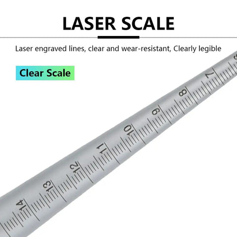 Laser engraved scale on stainless steel conical bore gauge for precise hole inspection, aperture ruler with 0.1mm accuracy.