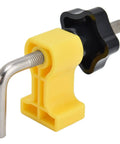 Rock Solid 90 Degree Square Kit For Flawless Right Angle Alignment On Cabinets And Picture Frames With Heavy Duty Clamps and precision metric and imperial scales, yellow clamp with black knob.