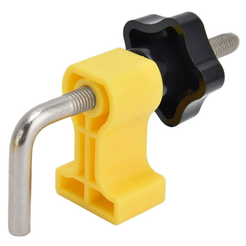 Rock Solid 90 Degree Square Kit For Flawless Right Angle Alignment On Cabinets And Picture Frames With Heavy Duty Clamps and precision metric and imperial scales, yellow clamp with black knob.