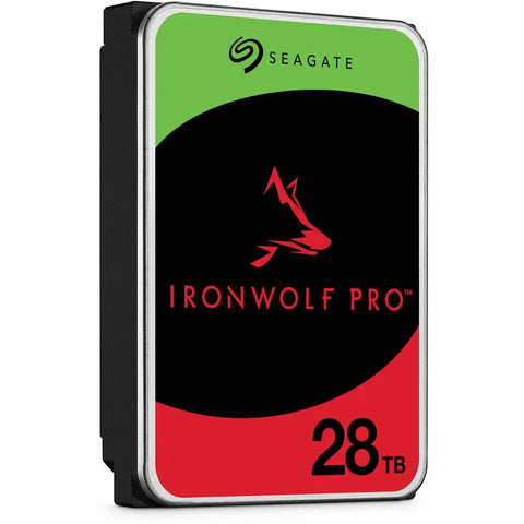 IronWolf Pro 28TB NAS Hard Drive Two Pack For 24x7 Operation With Fast Sustained Transfers And 550 TB Per Year Workload Rate Limit Built For Reliable Multi Drive NAS Storage And Heavy Read Write Workloads, Seagate 28TB drive label