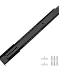 Heavy Duty 5 Pack 16 Inch Black Center Mount Drawer Slides For Cabinets Smooth Ride Bottom Mounted Design with screws.
