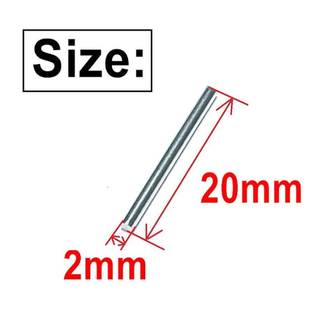 2mm x 20mm metal dowel pin for wood furniture, showing dimensions, part of 100 Pack 2mm By 20mm Dowel Pins Metal Dowel Pins M2 For Wood Furniture Shelves 304 Stainless Steel Shelf Pegs Bunk Bed Pegs With Precision Ground Tolerance ASME Compliant Fine Fit