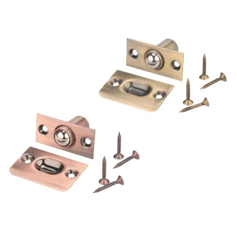 Premium Ball Door Catches Spring Loaded Latches For Closet And Cabinet Keep Doors Shut Super Secure Invisible Brass Finish including bronze.