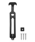 One Pack T Handle Rubber Flexible Draw Latch with Screws, 7.9 Inch, durable rubber hood latch shown with components