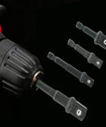 Pro Grade Power Drill Socket Adapters And Reducers Set, Impact Grade, 4 Piece with various drive sizes and reducers