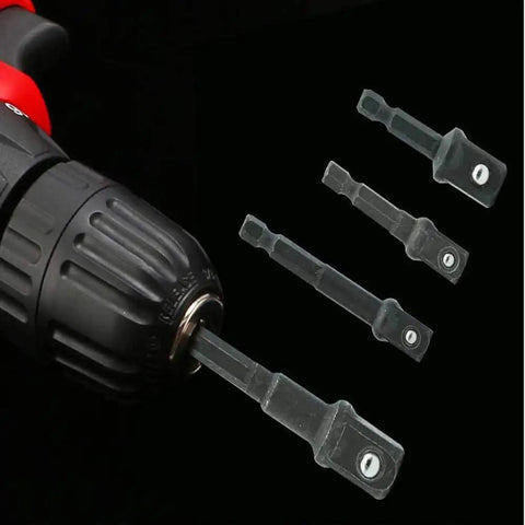 Pro Grade Power Drill Socket Adapters And Reducers Set, Impact Grade, 4 Piece with various drive sizes and reducers