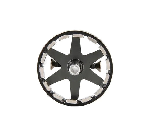 Front view of Short Shaft Brushless Motor KV1500 1900 2300 for 2S 3S RC Planes and Freestyle Drones with aluminum housing