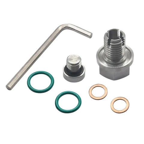 Stainless Steel Self Tapping Oil Pan Drain Plug Repair Kit M12x1.5 With O Ring For Your Ride To Fix Leaks Fast And Keep Engine Cool. kit parts