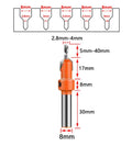 Badass 4x8mm Countersink Drill Bit For Woodworkers Quick Flush Hole Opener dimensions showing 4mm core and 8mm shank.