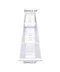 Top view of Six Well Lab Stand Holder Clear Acrylic Tube Rack for Ten Milliliter Centrifuge Tubes Durable Lightweight 135mm