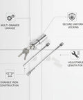 All In One Quick Install Cam Lock Kit With Adjustable Rods For Easy Cabinet Repair And Locker Security Durable Iron Hardware shown with keys