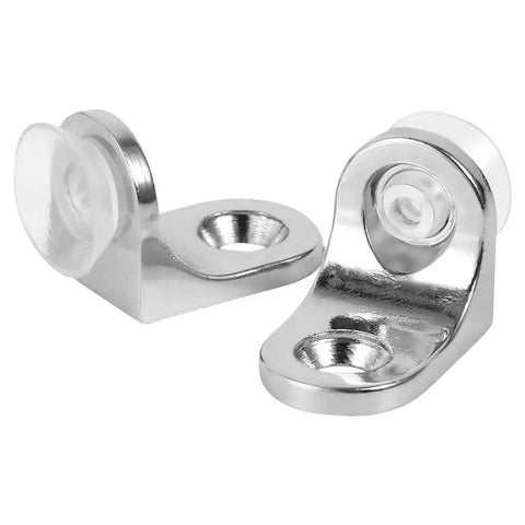 Heavy Duty Zinc Alloy Shelf Brackets With Sucker For Glass And Wood Shelves 10 Pack Round Corner Shelf Support Holders close-up view