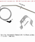 Replacement BBQ Meat Thermometer Probe For Grilling With Hybrid Design Delivers Quick Accurate Meat And Ambient Temp Readouts Fits TP25 TP20 TP07 TP-07 TP08 TP-08S TP06S TP16 TP-16S TP17, 4mm probe with clip