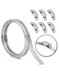 Top Shred Hosrivae 304 Stainless Steel Hose Clamp Kit With 5M Band And 10 Heads For Secure Garden Fence Pole Mounting Car Repair Heavy Duty Wire Cable Ties That Are Rust Proof And Totally Awesome, 5M stainless steel band with 10 clamp heads