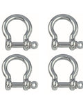 4 Pack Screw Pin Anchor Shackles For Traction Steel Wire One Quarter Inch Six Millimeter Heavy Duty Stainless Steel 304 Rustproof