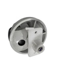 Front wheel caster for Roborock S7/S8, omni-directional, white plastic wheel housing with mounting bracket.