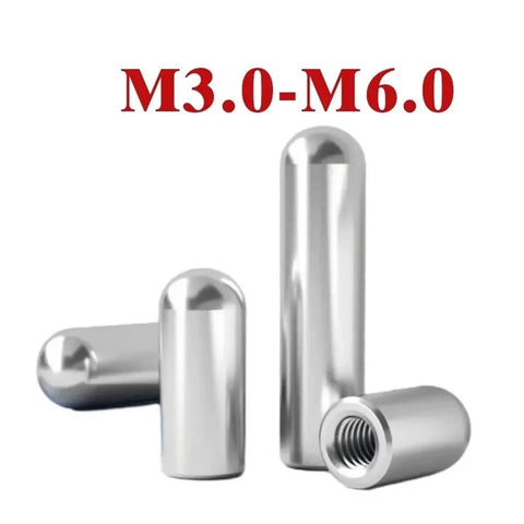 Heavy Duty Stainless Steel Dowel Pins With Inner Thread For Woodworking And Metalworking Round Head Cylindrical Positioning Fasteners In Sizes M3-M6 Includes M5x30 5Pcs For Precise Alignment And Durable Performance shown in M3.0-M6.0 sizes