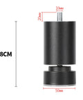 4 Pack Heavy Duty Black Furniture Support Legs 8cm With 10mm Screw Thread
