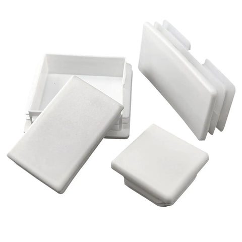 12 Pack White Square Tube Plugs For Furniture Legs And Frame Ends, PP Inserts To Cap Hollow Tubes And Pipe Openings, Home Repair And DIY Furniture Projects